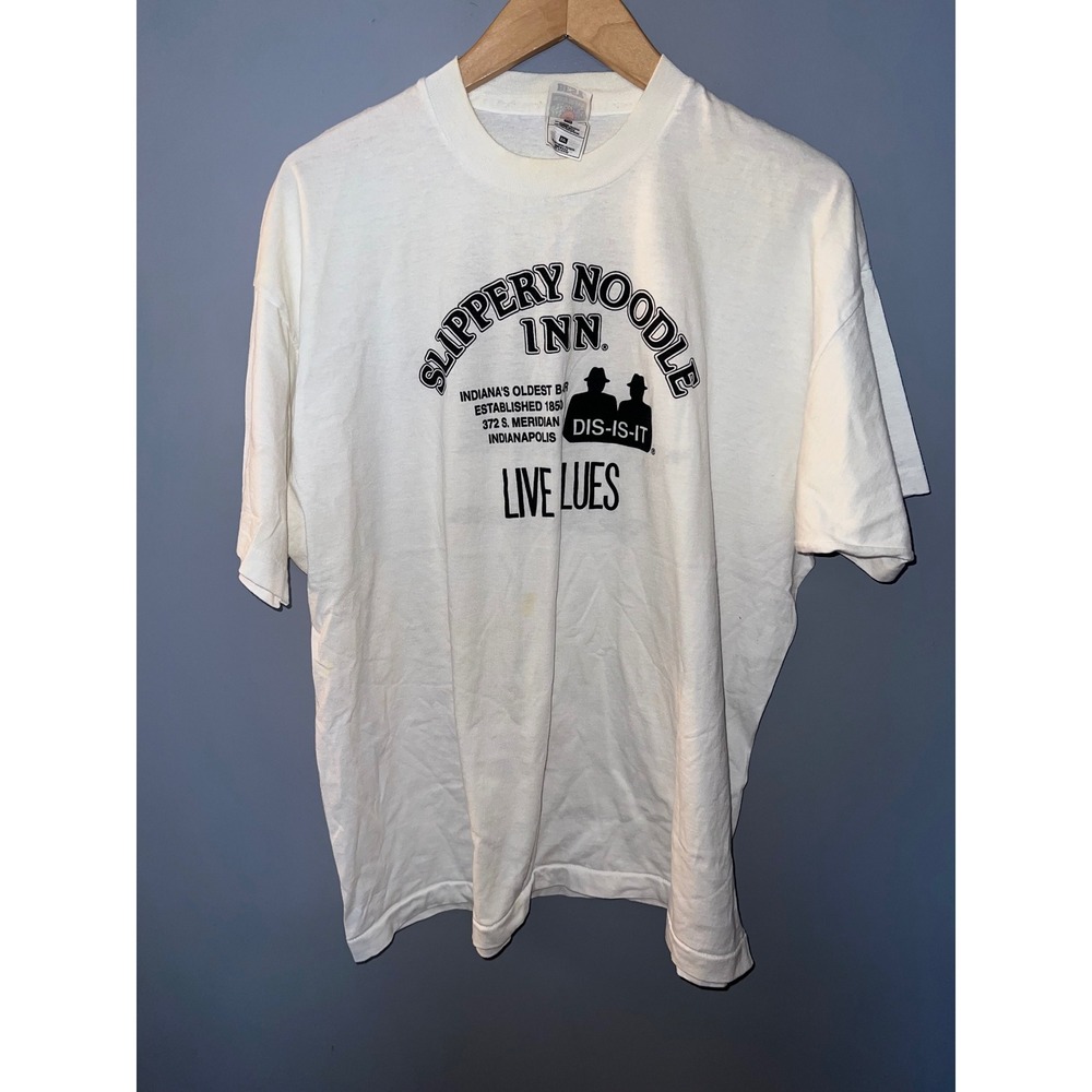 Vintage Slippery Noodle Inn Indianapolis Live Blues T-Shirt XXL White 90s USA